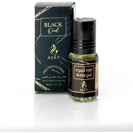 Set Parfum Ayat Perfumes, Halal & Vegan Black Oud, 3ml, Ambalaj 12 buc