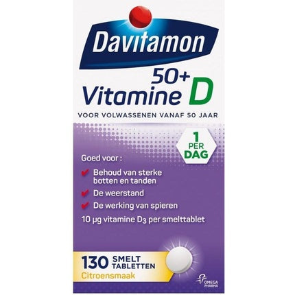 Vitamine D, Davitamon, 50+ Smelt Tablete, 130 buc, Citrice