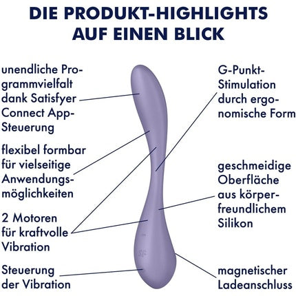 Vibrator electric Satisfyer Flexibil 23cm, 2 motoare, lila