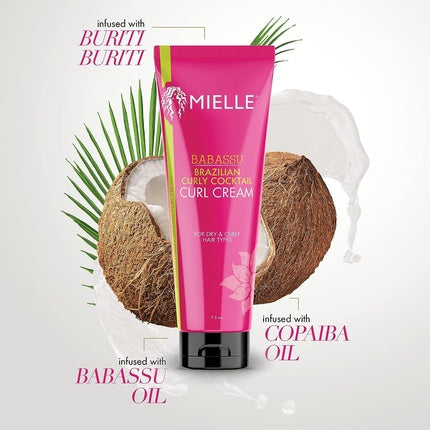 Cremă pentru bucle, Mielle Organics, Brazilian Curly Cocktail, 211g