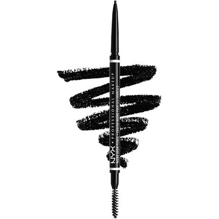 Creion pentru sprâncene, NYX, Micro Brow Pencil, Negru