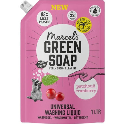 Marcel's Green Soap Universal Refill Patchouli & Cranberry, 100% Vegan, Eco-Friendly Laundry Detergent 839 g