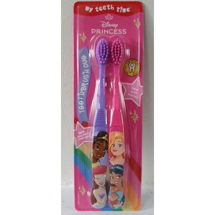 Periuță de dinți copii Disney Princess, H&A, set 2 bucăți, culori violet și roz