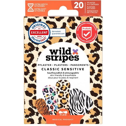 Bandaje Wild Stripes Classic Sensitive, 20 buc, model animal, design colorat