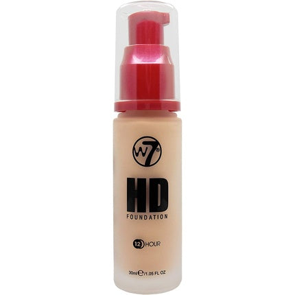 Fond de ten lichid W7 HD, fără ulei, acoperire medie mată, 30ml, culoare Sand Beige