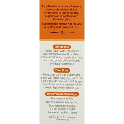 Spray oral vitamina D, Better You, Junior, portocaliu