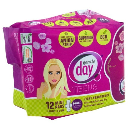 Lenjerie intimă Gentle Day Teens Mini Pads Eco-Friendly Anion Strip Roz