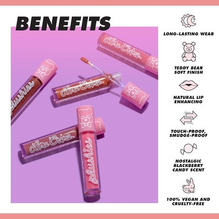 Gloss de buze Lime Crime Plushies, maro, parfum de bomboane