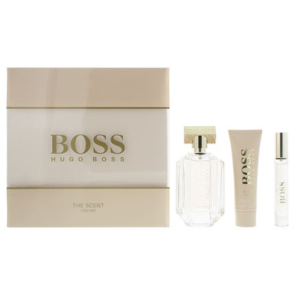 Pachet Cadou, Hugo Boss The Scent For Her, Eau De Parfum, 100ml + Body Lotion 50ml, Transparent