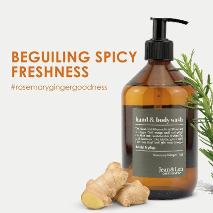 Săpun lichid pentru mâini, Jean & Len, Spicy Fresh Scent Rosemary & Ginger, 16.09 Fl Oz