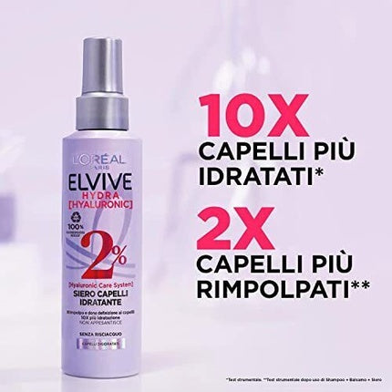 Ser pentru păr L'Oréal Paris Elvive Hydra Hyaluronic, 2% Acid Hialuronic, 150ml