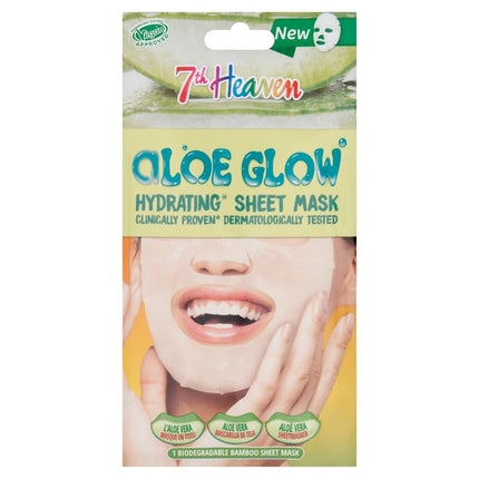 Masca facială hidratantă 7th Heaven Aloe Glow, biodegradabilă