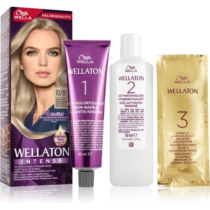 Vopsea de păr Wella Wellaton Intense 1081, Ulei de Argan, Blond Cenușiu Deschis, 100g