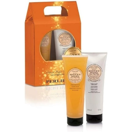 Set de duș și baie Perlier Honey Miel, ambalaj cadou cu 2 tuburi, 500ml