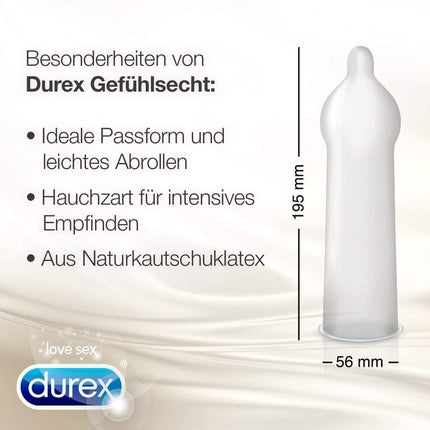 Prezervative, Durex, Feel Classic, roșu, 8 bucăți