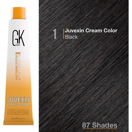 Vopsea de păr cremă GK HAIR Juvexin, nuanța negru, 100ml