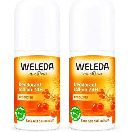 Weleda Deodorant Roll-On 24h, Argusier, 50ml x 2