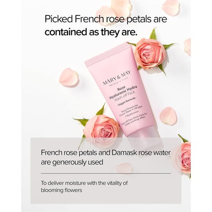 Masca pentru față cu spălare Mary & May Rose Hyaluronic Hydra Wash Off Pack, 30g