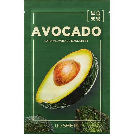 The Saem, Natural Avocado Mask Sheet, masca facială în folie de avocado, 21ml