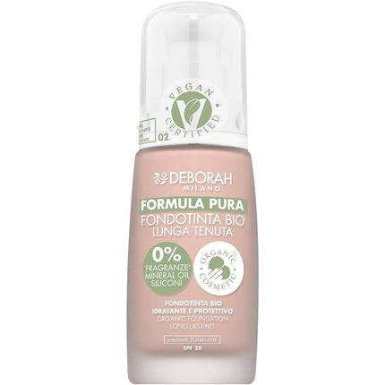 Fundație Deborah Pure Formula Bio, 30 ml, N.02 Beige