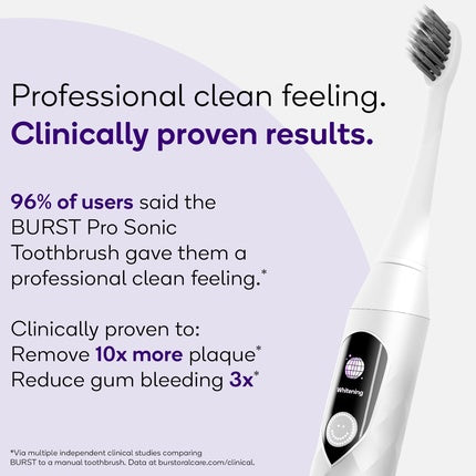 Periuță electrică Burst Pro Sonic Advanced, alb, cu peri moi