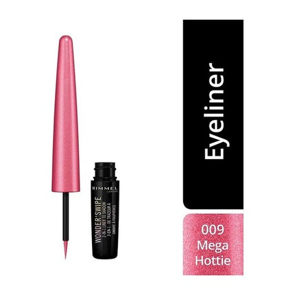 Tuș de ochi lichid și fard Rimmel London Wonder'Swipe, nuanța 009 Mega Hottie, efect metalizat, 1,7 ml