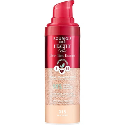 Fond de ten lichid Bourjois Healthy Mix Glow Tint Essence, 015 Fair Light, cu efect de iluminare, 39 ml