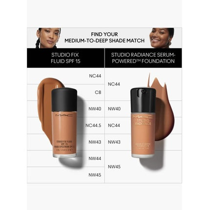 Mac Studio Radiance Serum Powered Foundation, NW45, culoare maro