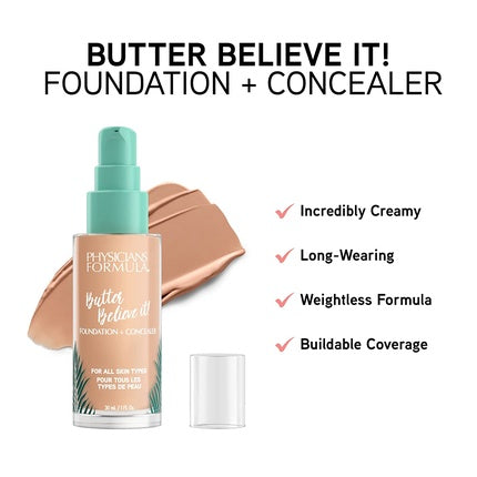 Fond de ten si corector Physicians Formula Murumuru Butter, Medium Beige