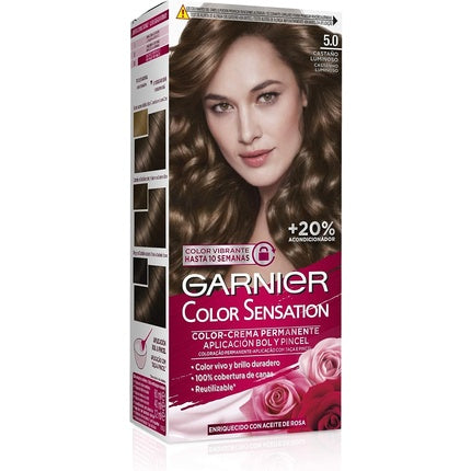 Vopsea de păr, Garnier, Color Sensation, Castaniu Luminos