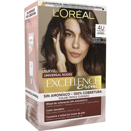 Vopsea de păr, L'Oréal Paris, Excellence Creme 4U, maro