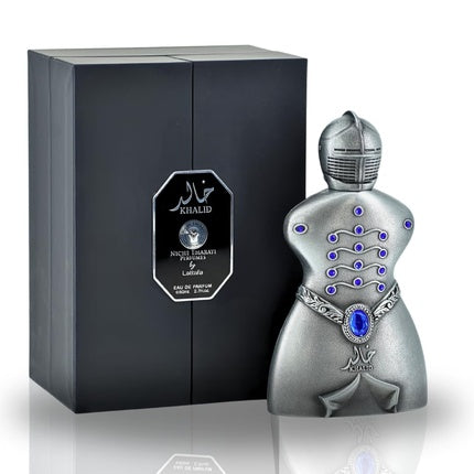 Perfum Bărbați Lattafa Niche Emarati Khalid, 100 ml, Argintiu