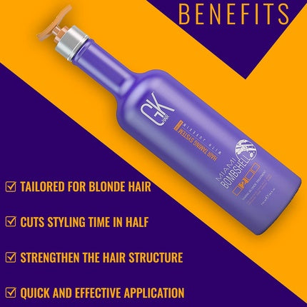 Tratament de netezire a părului GK Hair Miami Bombshell Purple pentru păr blond, 220g