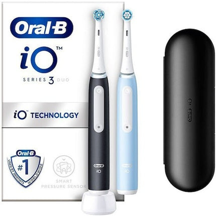 Periuță electrică Oral-B iO3 Magnetic Duo, negru-albastru