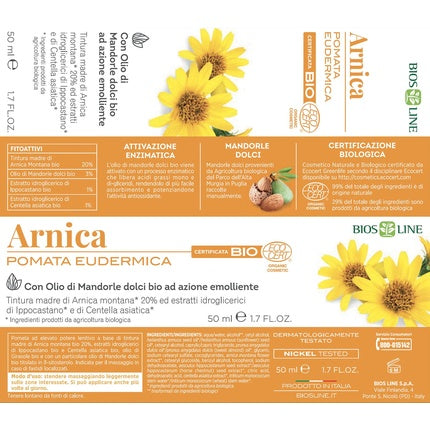 Unguent Eudermic Organic cu Arnica Biosline, 50 ml