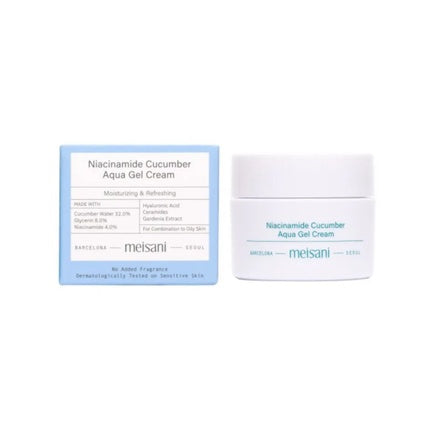 Cremă Gel Hidratantă pentru Față, Meisani, Niacinamide Cucumber Aqua Gel Cream, 15ml