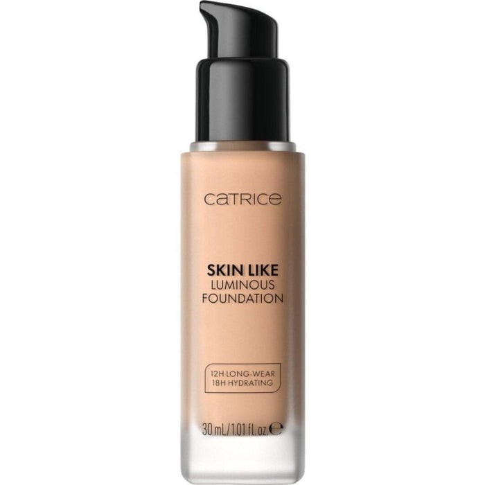 Fond de ten lichid Catrice Skin Like Luminous Foundation, hidratant și iluminator, rezistent la apă, nuanța 020N, 30 ml