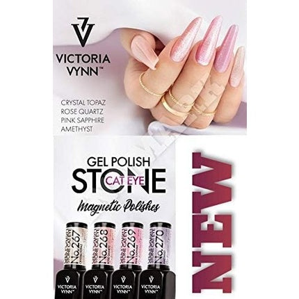 Victoria Vynn Gel Polish Stone Cat Eye No. 267 Crystal Topaz, Esmalte Ușor, Culoare Bej-Argintiu