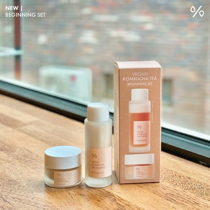 Set Îngrijire Facială Dr. Ceuracle Vegan Kombucha Tea Beginning Set - Esență 1.69 fl oz, Gel Cremă 1.05 oz