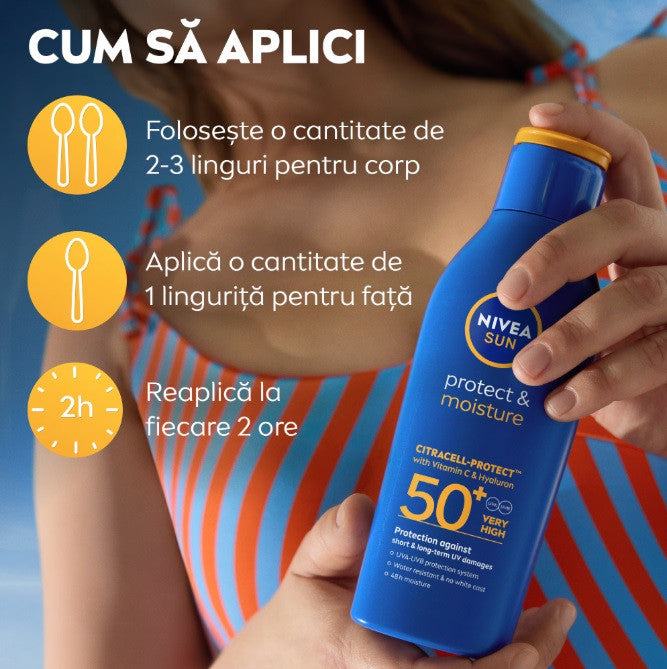 Nivea Sun Protect & Moisture cu SPF 50 - lotiune hidratanta – 200 ml
