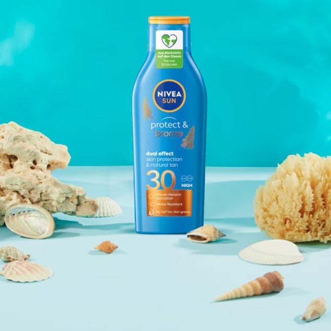 Nivea Sun Protect & Bronze cu SPF 30 - lotiune solara pentru bronzare – 200 ml