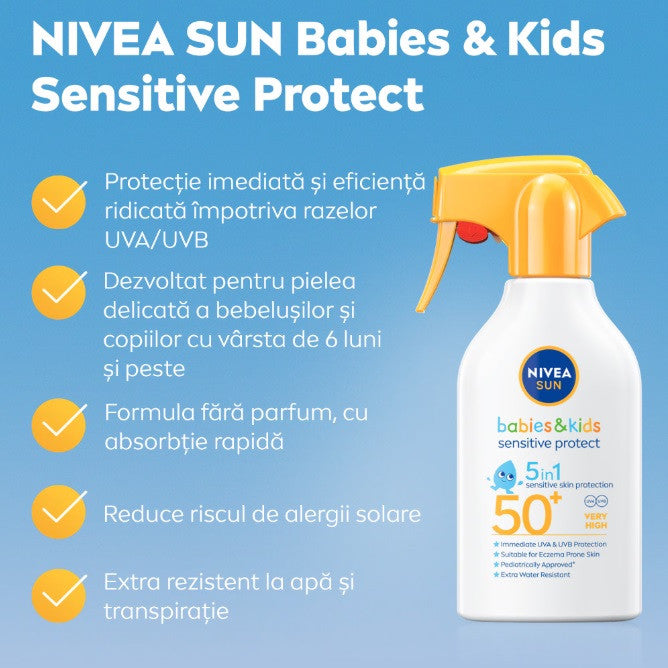 Nivea Sun Babies & Kids - spray cu protectie solara, SPF 50+ - 270ml