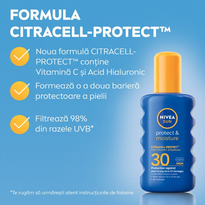 Nivea Sun Protect & Moisture - spray cu protectie solara, SPF 30 - 200 ml