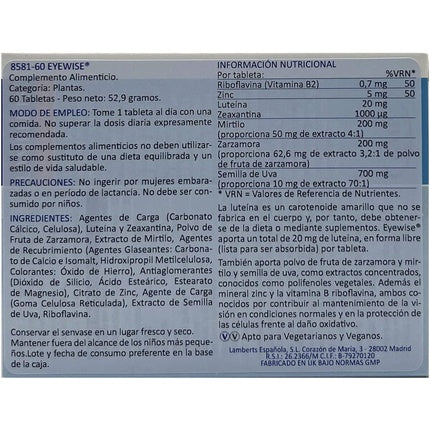 Tablete pentru vedere, Lamberts, Eyewise
