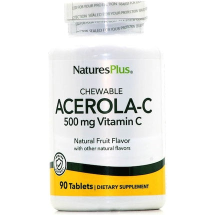 Tablete masticabile Nature's Plus Acerola-C Complex 500mg, 90 buc