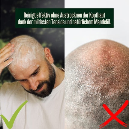 Șampon pentru cap ras Better Be Bold cu ulei de migdale și acid hialuronic, 200ml