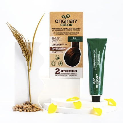 Set Culoare Păr Permanent, Originary Color 5-7 Maro Deschis, 2 Aplicații