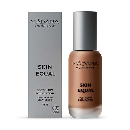 Fond de ten Mádara Skin Equal Soft Glow SPF 15, culoare Chestnut, 30ml