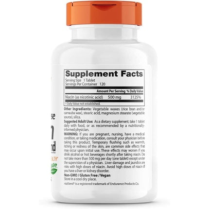 Doctor's Best TimeRelease Niacin cu Niaxtend, 500mg, 120 comprimate