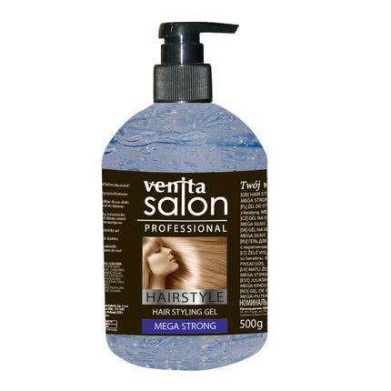 Gel de păr Venita Salon Professional Mega Strong, albastru, 500g